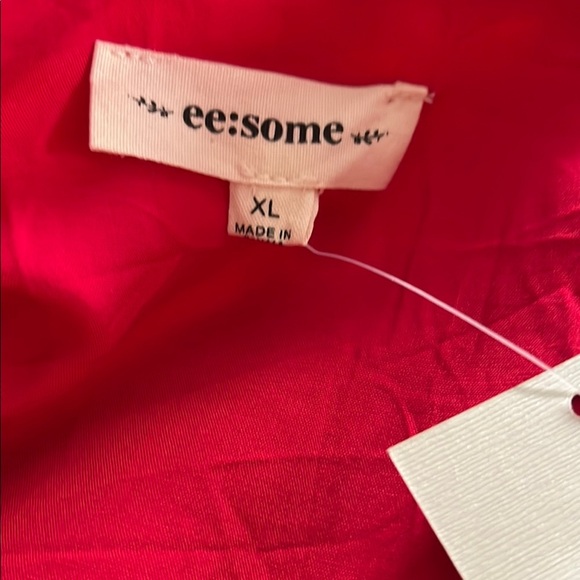 Vibrant Red, Lined, Textured Dress, Size XL - Picture 8 of 12